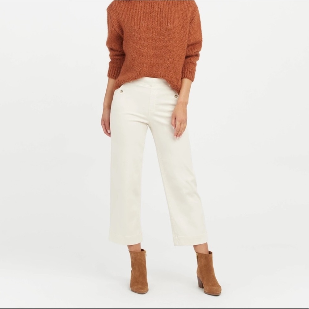 Spanx Stretch Twill Cropped Wide Leg Pant